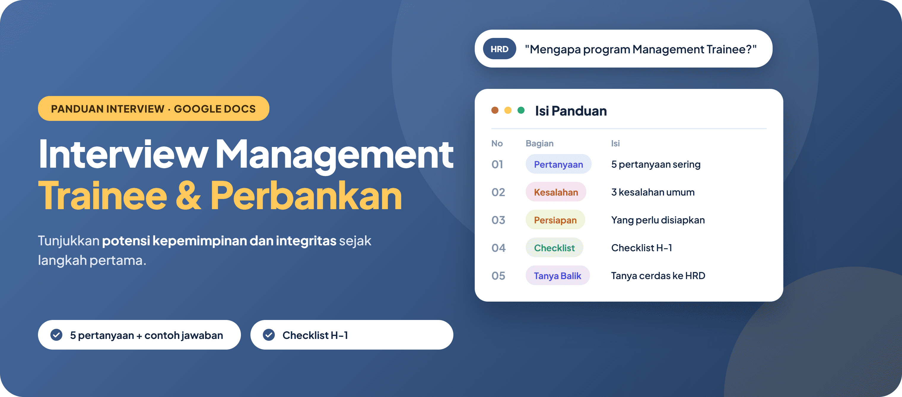 Interview Management Trainee & Perbankan